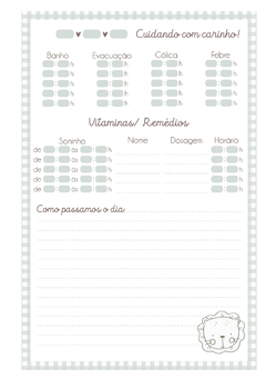 Caderneta de Saúde e Vacinação Personalizada com Capa Dura - Leão Minimalista - Mundinho do Papel