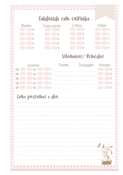 Caderneta de Saúde e Vacinação Personalizada com Capa Dura - Monograma Coelhinho Girl - loja online