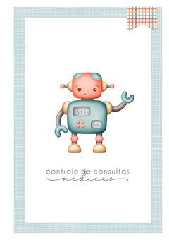 Caderneta de Saúde e Vacinação Personalizada com Capa Dura - Robô Amigo - loja online