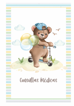 Caderneta de Saúde e Vacinação Personalizada com Capa Dura - Meu Amigo Urso