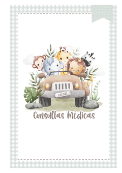Imagem do Caderneta de Saúde e Vacinação Personalizada com Capa Dura - Safari Cute Baby