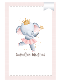 Imagem do Caderneta de Saúde e Vacinação Personalizada com Capa Dura - Elefantinha Bailarina