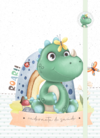 Caderneta de Saúde e Vacinação Personalizada com Capa Dura - Dino Baby Cute