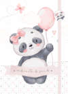 Caderneta de Saúde e Vacinação Personalizada com Capa Dura - Panda Baby Girl