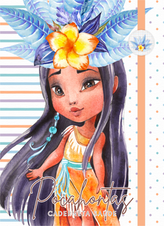 Caderneta de Saúde e Vacinação Personalizada com Capa Dura - Princesa Pocahontas