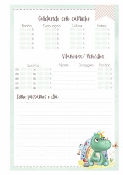 Caderneta de Saúde e Vacinação Personalizada com Capa Dura - Dino Baby Cute - loja online