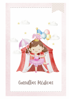 Imagem do Caderneta de Saúde e Vacinação Personalizada com Capa Dura - Circo Girl