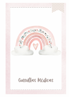 Imagem do Caderneta de Saúde e Vacinação Personalizada com Capa Dura - Arco Íris Floral