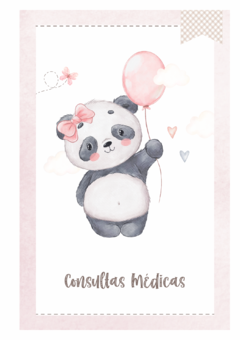 Imagem do Caderneta de Saúde e Vacinação Personalizada com Capa Dura - Panda Baby Girl