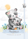 Caderneta de Saúde e Vacinação Personalizada com Capa Dura - Panda Mãe e Filho