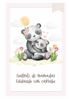 Caderneta de Saúde e Vacinação Personalizada com Capa Dura - Panda Mãe e Filha na internet