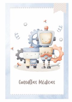 Imagem do Caderneta de Saúde e Vacinação Personalizada com Capa Dura - Robô II