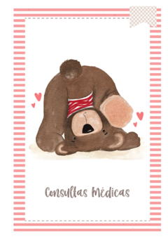 Imagem do Caderneta de Saúde e Vacinação Personalizada com Capa Dura - Ursinho Baby Utida