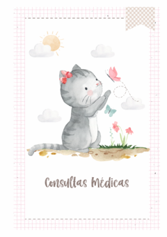 Imagem do Caderneta de Saúde e Vacinação Personalizada com Capa Dura - Gatinha Cute