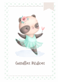 Imagem do Caderneta de Saúde e Vacinação Personalizada com Capa Dura - Panda Bailarina