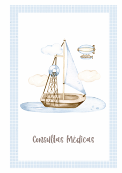 Imagem do Caderneta de Saúde e Vacinação Personalizada com Capa Dura - Meu Barquinho