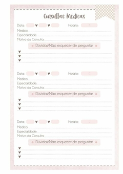 Caderneta de Saúde e Vacinação Personalizada com Capa Dura - Ursinha Vintage - Mundinho do Papel