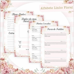 Caderneta de Saúde e Vacinação Personalizada com Capa Dura - Alfabeto Linho Floral - comprar online