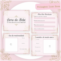 Albúm de Fotos e Recordações / Livro do Bebê - Folhagem Luxo Rosa - comprar online