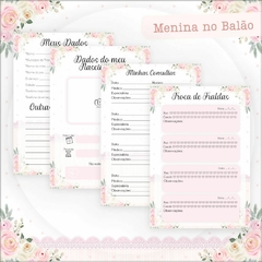 Caderneta de Saúde e Vacinação Personalizada com Capa Dura - Menina Baloeira - comprar online