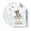 Caderneta de Saúde e Vacinação Personalizada com Capa Dura - Urso Pescador