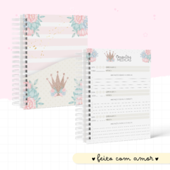 Caderneta de Saúde e Vacinação Personalizada com Capa Dura - Coroa Menina - Mundinho do Papel