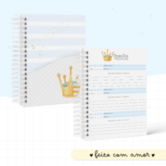 Caderneta de Saúde e Vacinação Personalizada com Capa Dura - Coroa Menino - Mundinho do Papel