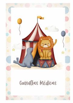 Imagem do Caderneta de Saúde e Vacinação Personalizada com Capa Dura - Circus