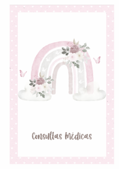 Imagem do Caderneta de Saúde e Vacinação Personalizada com Capa Dura - Arco Íris Violet Floral