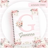 Caderneta de Saúde e Vacinação Personalizada com Capa Dura - Floral Alfabeto Rosa