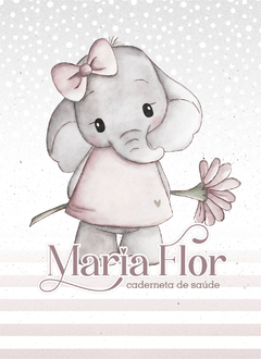 Caderneta de Saúde e Vacinação Personalizada com Capa Dura - Elefantinha Flor - comprar online