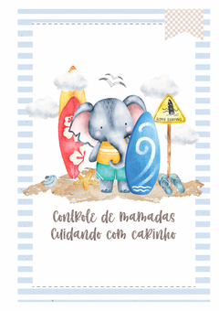 Caderneta de Saúde e Vacinação Personalizada com Capa Dura - Elefante Surfista na internet
