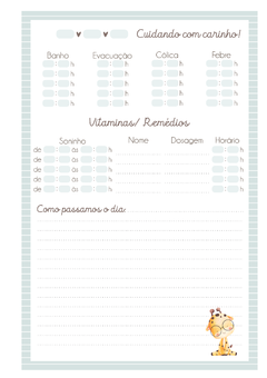 Caderneta de Saúde e Vacinação Personalizada com Capa Dura - Girafa Baloeiro - Mundinho do Papel