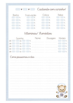 Caderneta de Saúde e Vacinação Personalizada com Capa Dura - Ursinho Astronauta - Mundinho do Papel