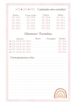Caderneta de Saúde e Vacinação Personalizada com Capa Dura - Arco Íris Boho - Mundinho do Papel
