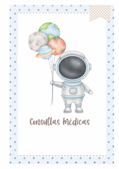 Imagem do Caderneta de Saúde e Vacinação Personalizada com Capa Dura - Astronauta II