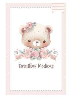Imagem do Caderneta de Saúde e Vacinação Personalizada com Capa Dura - Ursinha Flowers