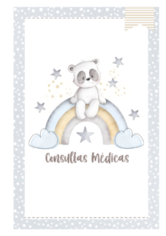 Imagem do Caderneta de Saúde e Vacinação Personalizada com Capa Dura - Panda Arco Íris
