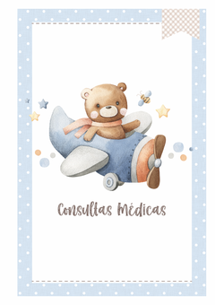Imagem do Caderneta de Saúde e Vacinação Personalizada com Capa Dura - Urso Aventureiro