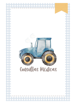 Imagem do Caderneta de Saúde e Vacinação Personalizada com Capa Dura - Meu Trator Azul