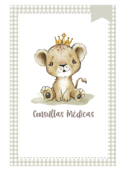 Imagem do Caderneta de Saúde e Vacinação Personalizada com Capa Dura - Leão Rei