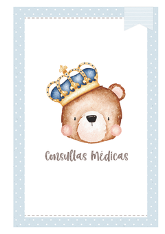 Imagem do Caderneta de Saúde e Vacinação Personalizada com Capa Dura - Ursinho Rei