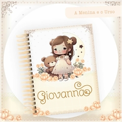 Caderneta de Saúde e Vacinação Personalizada com Capa Dura - A Menina e o Urso