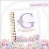 Caderneta de Saúde e Vacinação Personalizada com Capa Dura - Floral Alfabeto Lilás