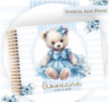 Albúm de Fotos e Recordações / Livro do Bebê - Ursinha Azul Floral