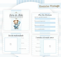 Albúm de Fotos e Recordações / Livro do Bebê - Ursinho Azul Vintage - comprar online
