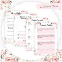 Caderneta de Saúde e Vacinação Personalizada com Capa Dura - Floral Alfabeto Rosa - comprar online