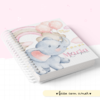 Caderneta de Saúde e Vacinação Personalizada com Capa Dura - Elefantinha Balões