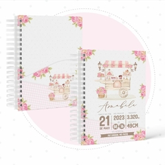 Caderneta de Saúde e Vacinação Personalizada com Capa Dura - Patisserie Floral - comprar online