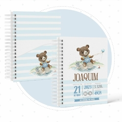 Caderneta de Saúde e Vacinação Personalizada com Capa Dura - Urso Pescador - comprar online